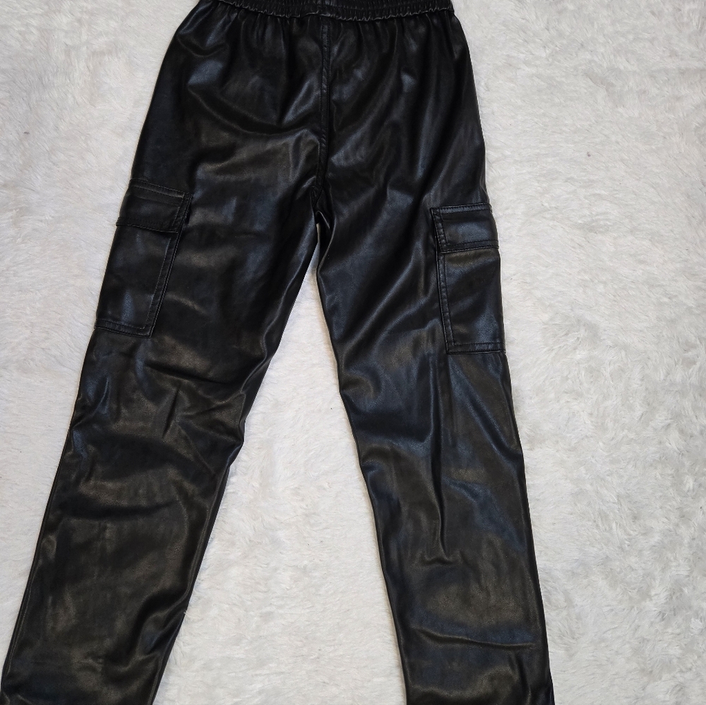 GAP CARGO Leather pants Girls L 10/11 - Picture 2 of 8